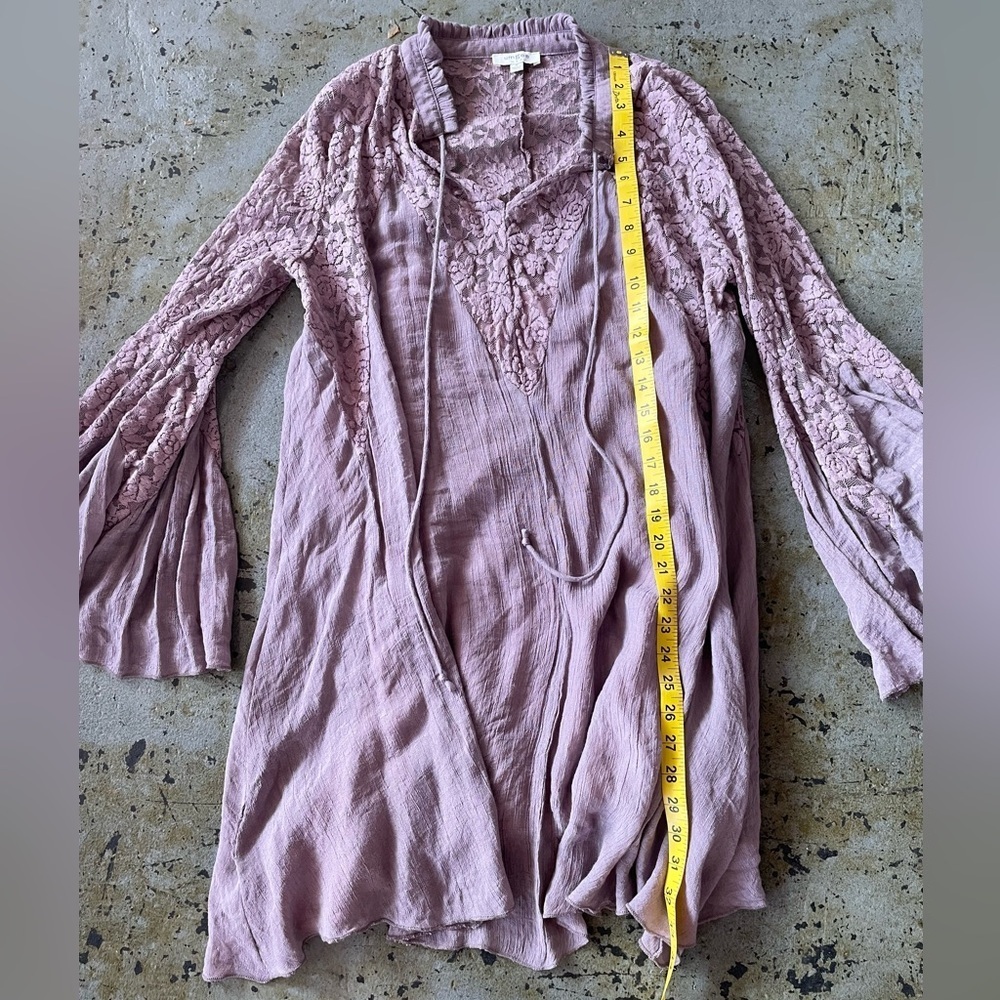 Umgee Mauve Bohemian Long Sleeve Lace Detail Women's Dress Size Medium - Picture 5 of 9